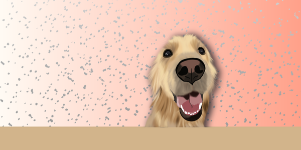 The Pupperfish Happy illustrated golden retriever 