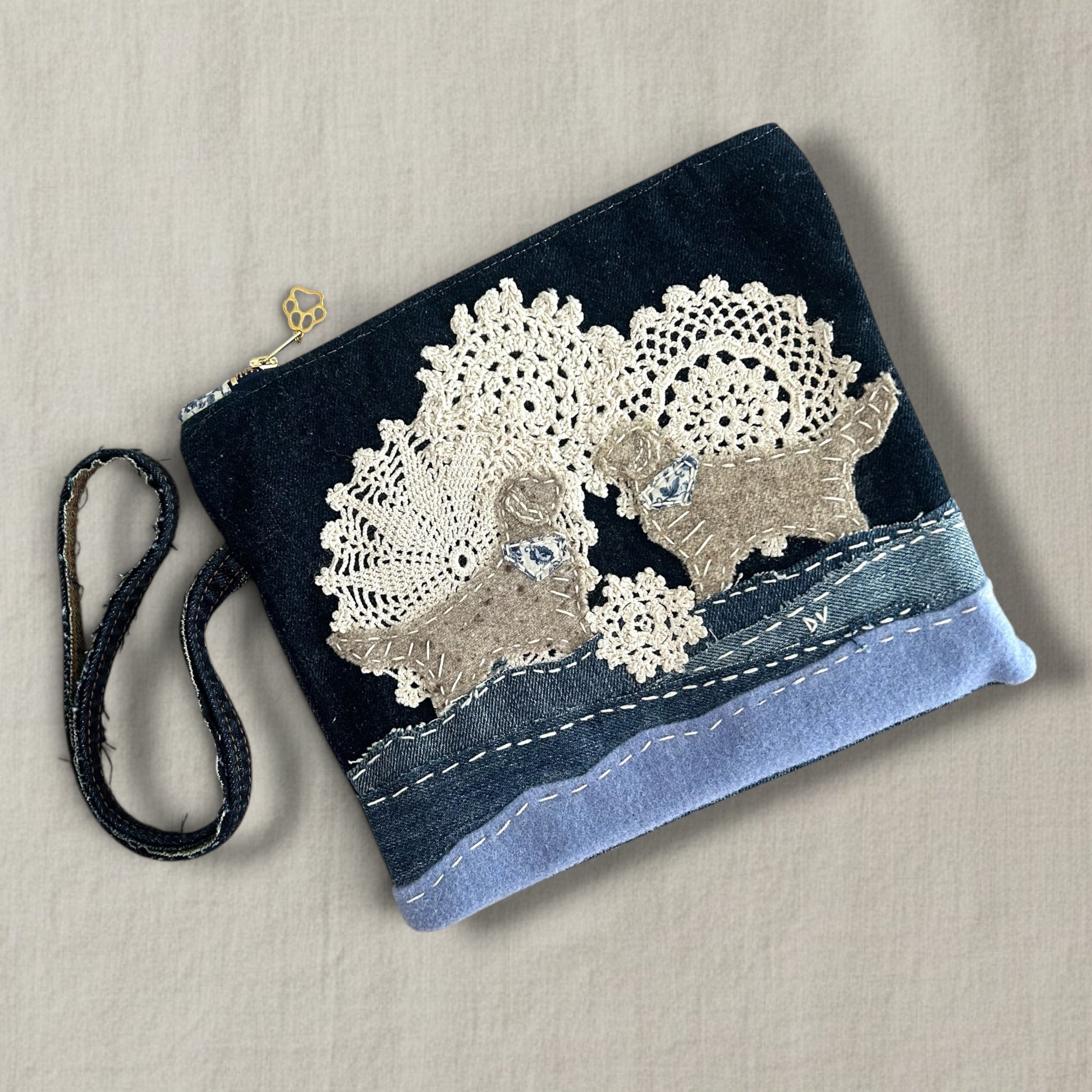 Golden Retriever Denim Wristlet | Dog Lover Gift | The Pupperfish™