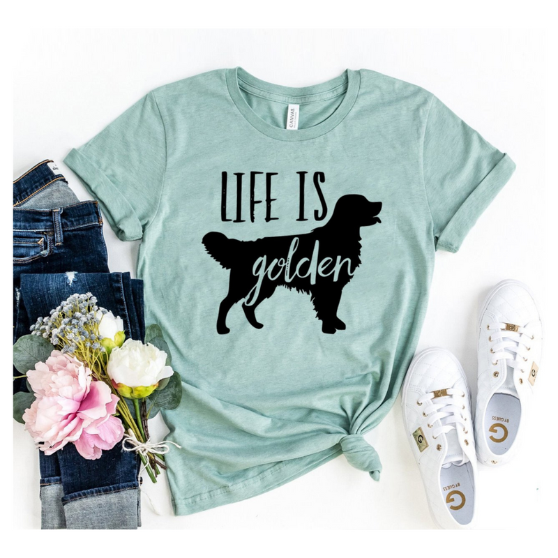 The Pupperfish unisex soft cotton t-shirt- life is golden